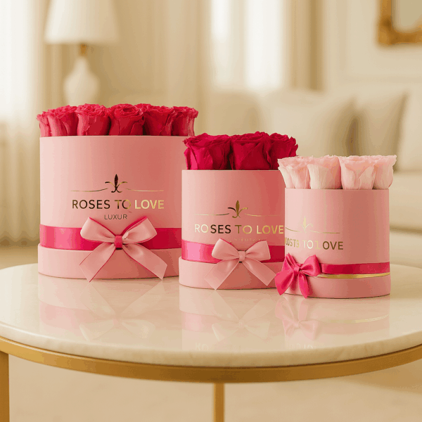 conjuntos con rosas preservadas