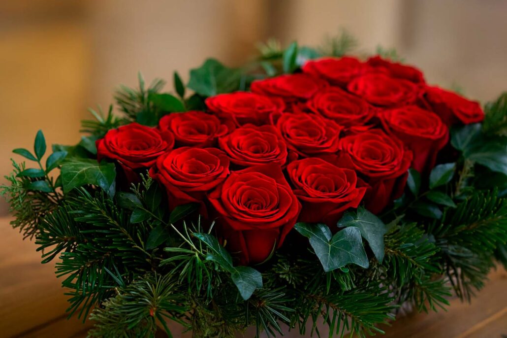 centros de mesa con rosas preservadas