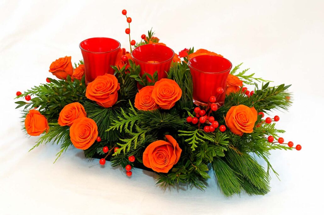 centros de mesa con rosas preservadas